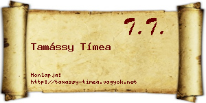 Tamássy Tímea névjegykártya